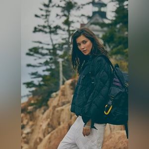 Free People Movement Pippa Packable Puffer Jacket Washed Black Medium NWT